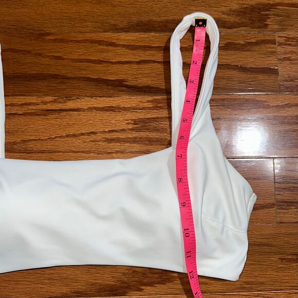Aerie White Wide Scoop Neck Bikini Top Size Large - Picture 12 of 12